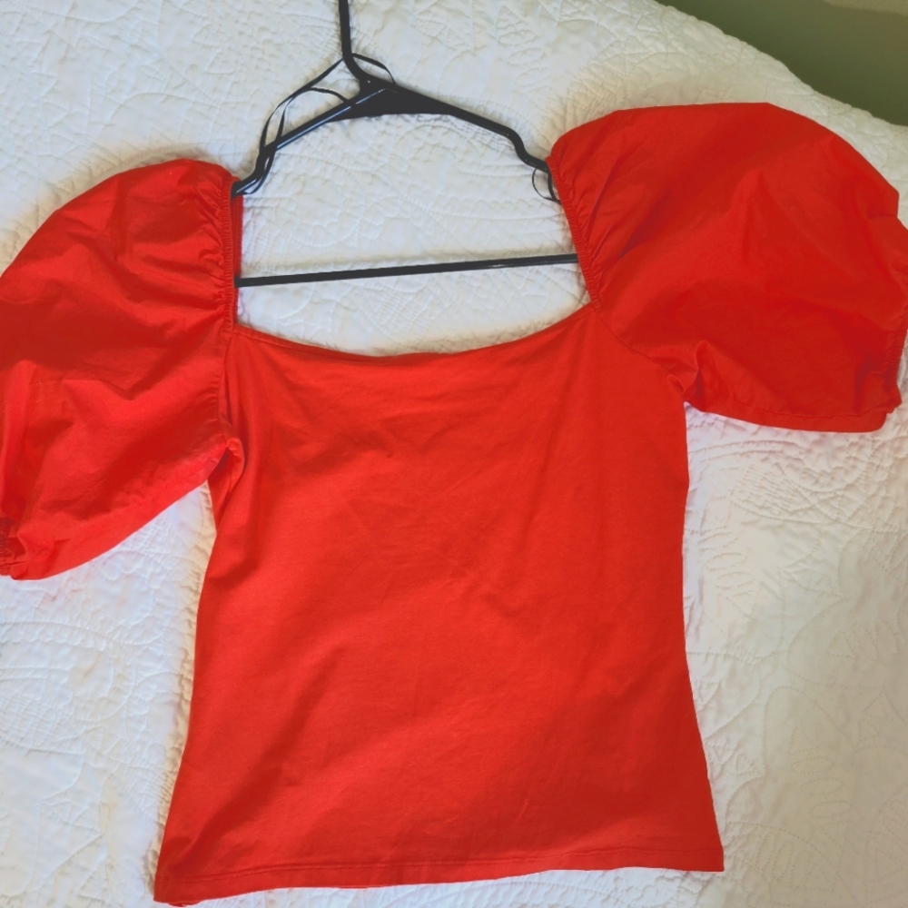 Bright red shirt